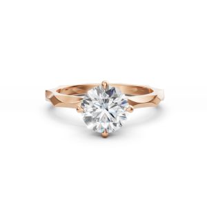 Magnolia Texture Solitaire Diamond Ring - R00218