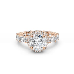 Amaryllis Side Emerald Diamond Ring - R00104