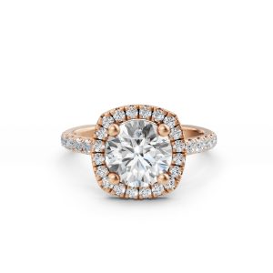 Valerie Euro Shank Halo Diamond Ring - R00105