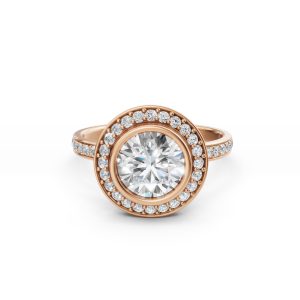 Bell Dome Bezel Halo Eternity Diamond Ring - R00112
