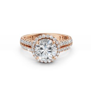 Luna Split Shank Halo Diamond Ring - R00113