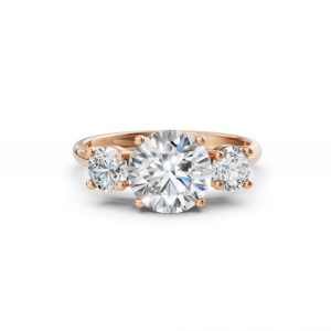 Estella Round Three Stone Lab Diamond Ring - R00244
