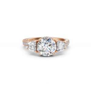 Lavinia Three Stone Trapezoid Lab Diamond Ring - R00247