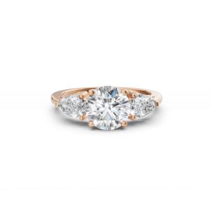Leona Three stone Side Pear Lab Diamond Ring - R00248