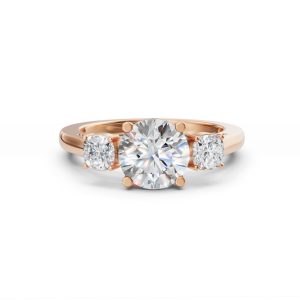 Kinsley Three Stone Side Cushion Lab Diamond Ring - R00253