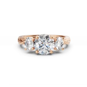 Dionne Three Stone Side Oval Lab Diamond Ring - R00254