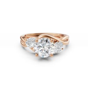 Odette Three Stone Bypass Lab Diamond Ring - R00256