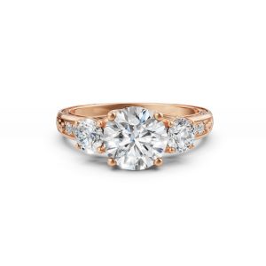 Valencia Three Stone Vintage Lab Diamond Ring - R00259