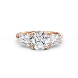 Dianna Three Stone Side Trapezium Lab Diamond Ring - R00260