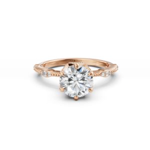 Theodora Six Prong Side Stone Diamond Ring - R00095