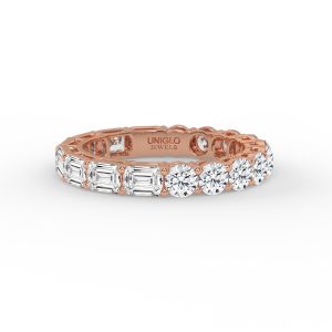 Brynn Emerald & Round Diamond Eternity Ring