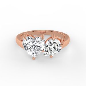 Meg Two Stone Pear and Heart Toi et Moi Grown Diamond Ring
