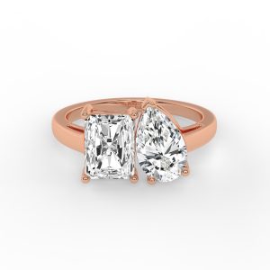 Malena Two Stone Radiant and Pear Toi Et Moi Grown Diamond Ring