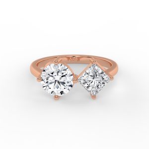 Luisa Two Stone Round and Princess Toi et Moi Grown Diamond
