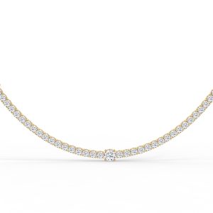 Solitaire Station Diamond Tennis Necklace