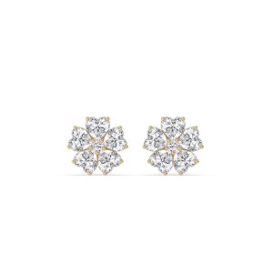 Thalia Bloom Fashion Flower Diamond Stud Earrings