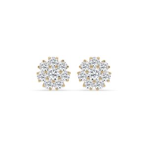 Magnolia Flower Fashion Diamond Stud Earrings