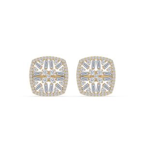 Scabiosa Flower Fashion Diamond Stud Earrings