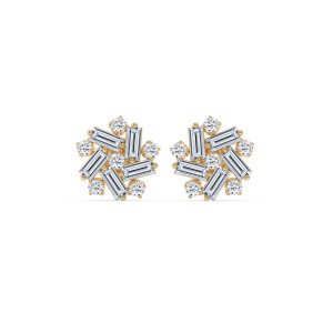 Peony Flower Fashion Diamond Stud Earrings