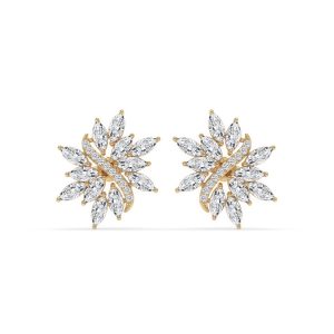 Wisteria Flower Fashion Diamond Stud Earrings