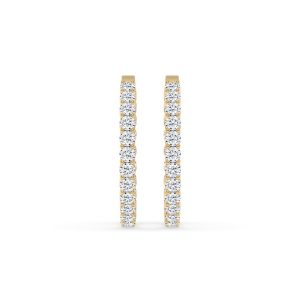 Meara Round Diamond Hoop Earrings