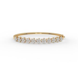 Pear Petal Diamond Openable Bangle Bracelet